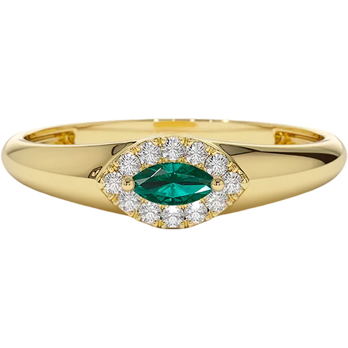 10K Gold Marquise Cut Halo Setting Ring