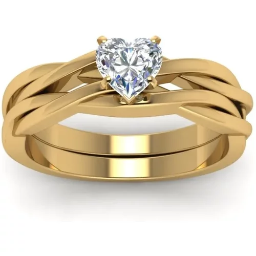 Gold Vermeil Moissanite Heart Ring for Women