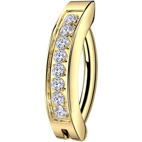 Sterling Silver with Yellow Gold Plated Moissanite Lip Piercing
