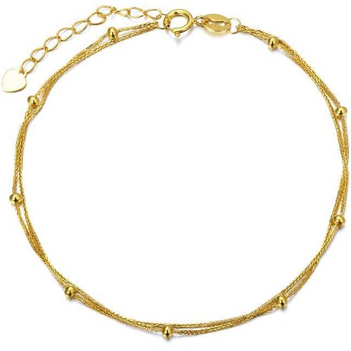 18K Gold Multi-layered Chain Anklet