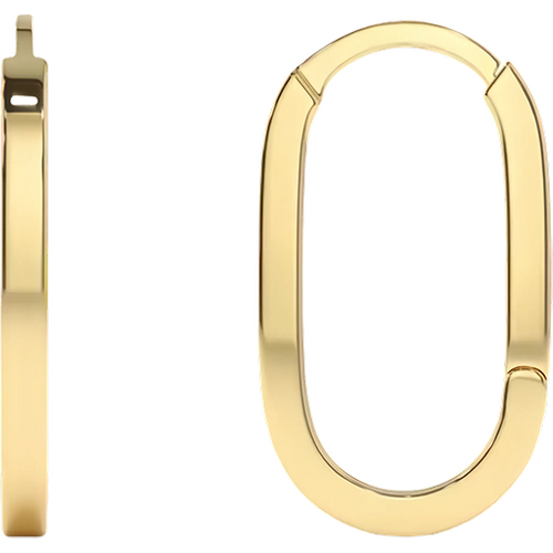 10K Gold Paperclip Hoop Earrings