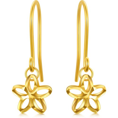 18K Gold Peach Blossom Drop Earrings