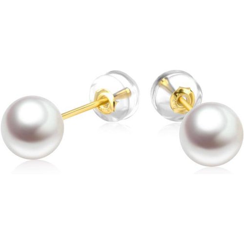 18K Gold Pearl Jellyfish Stud Earrings