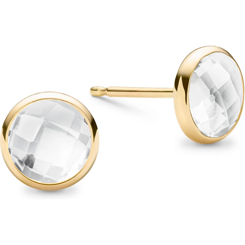 Gold Vermeil Personalized Birthstone Circle Stud Earrings for Women