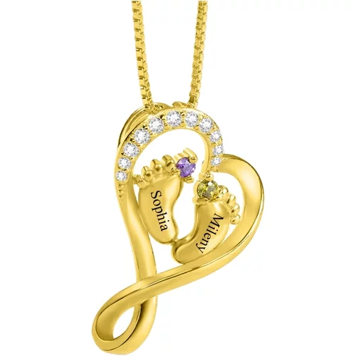 Gold Vermeil Personalized Birthstone Name Necklace for Women