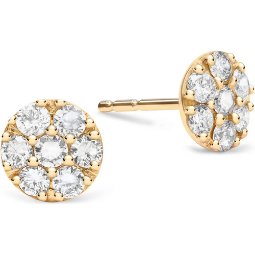 Gold Vermwil Personalized Birthstone Flowers Stud Earrings for Women