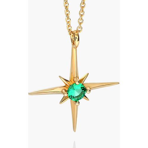 Gold Vermeil Personalized Birthstone Star Necklace for Women Men
