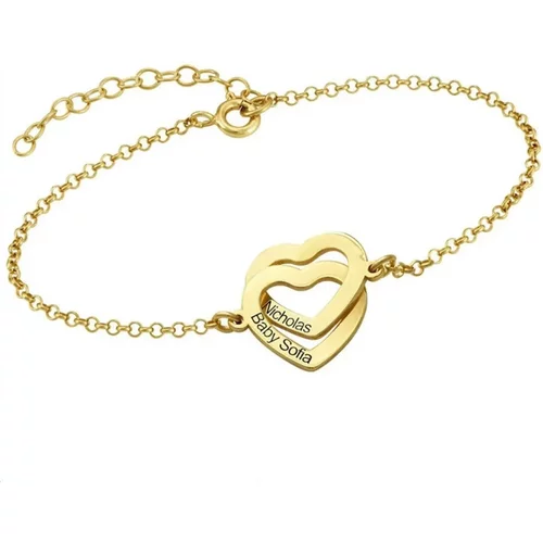 Gold Vermeil Personalized Name charm Bracelet for Women