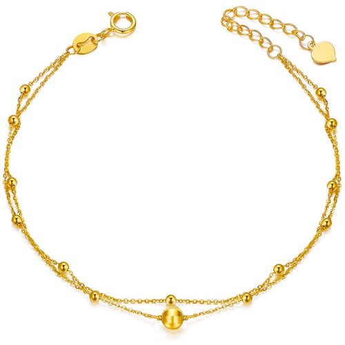 18K Gold Round/Spherical Layerered Bracelet