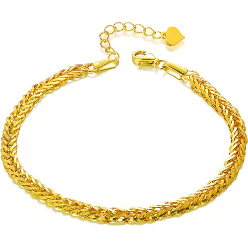 18K Gold Wheat Spike Chain Bracelet for Women