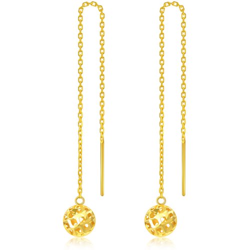 18K Gold Spherical Drop Earrings