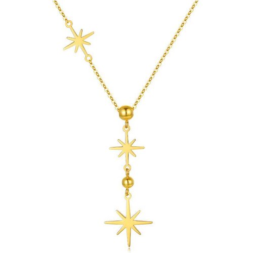 14K Gold Star Non-adjustable Y-Necklace