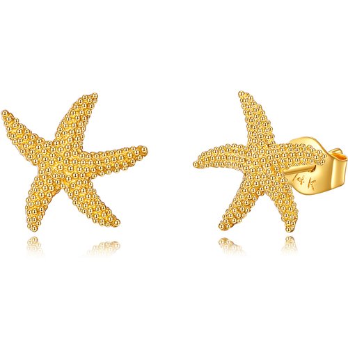 14K Gold Starfish Stud Earrings