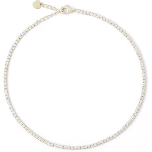 Sterling Silver Cubic Zirconia Tennis Anklet 1.2mm