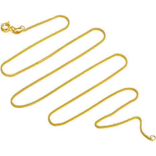 18K Gold Wheat Chain Necklace