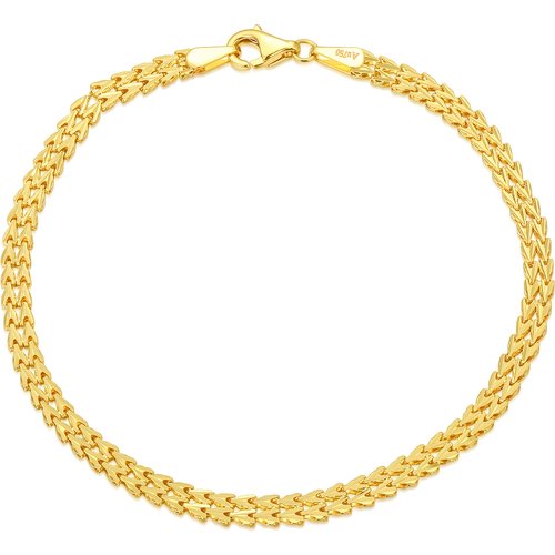 18K Gold Wheat Spike Chain Bracelet