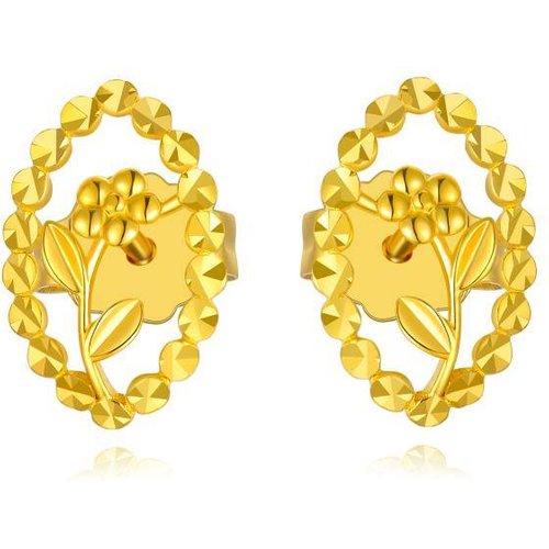 18K Gold Wildflowers Stud Earrings