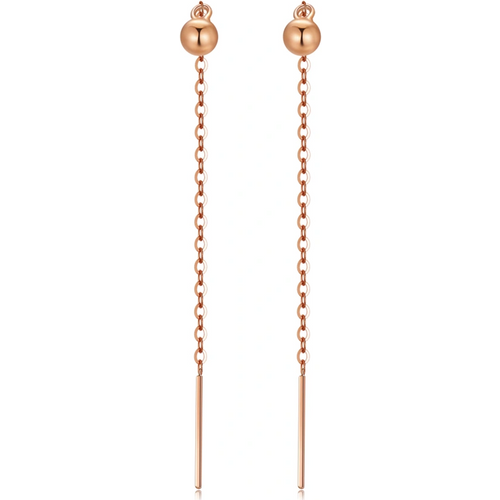 18K Rose Gold Ball Drop Earrings