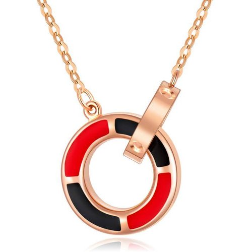 18K Rose Gold Circle Pendant Necklace