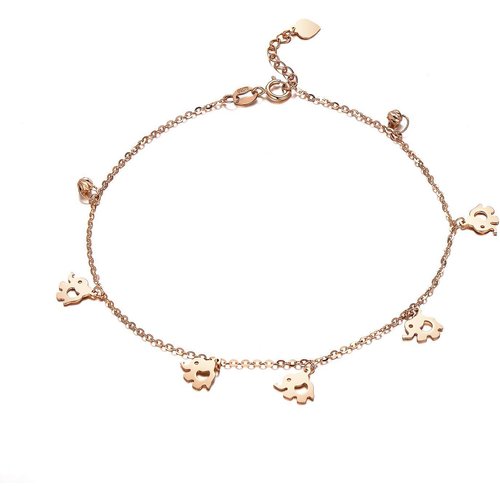 18K Rose Gold Elephant Single Layer Anklet