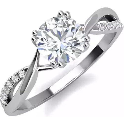 18K White Gold 1CT Round Cut Moissanite Twisted Infinity Engagement Ring