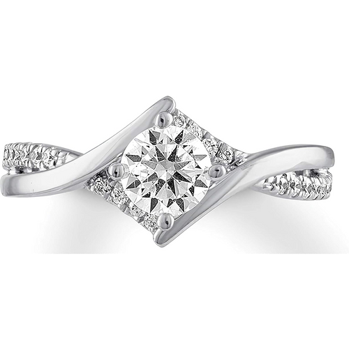 10K White Gold Round Moissanite Wedding Ring