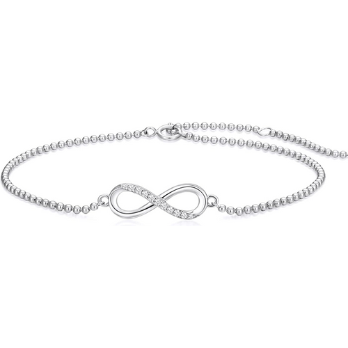 Sterling Silver Infinity Symbol Charm Bracelet for Women