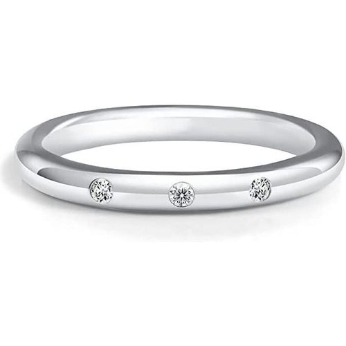 18K White Gold Moissanite Circle Engagement Ring