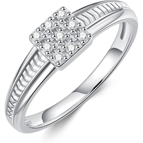 Sterling Silver Moissanite Square Ring for Men