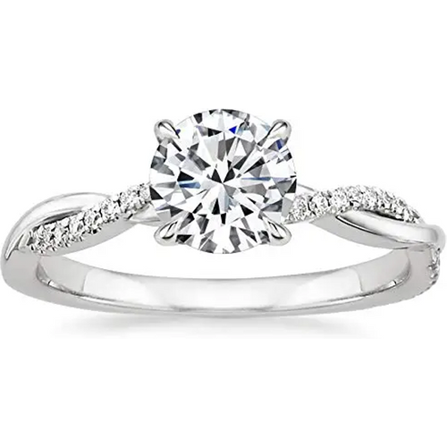 10K White Gold Round Cubic Zirconia Wedding Ring