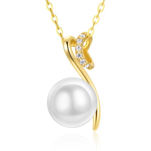 9K Gold Cubic Zirconia Infinite Symbol Pendant Necklace