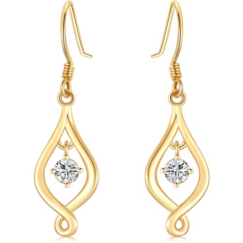 9K Gold Moissanite Celtic Spiral Knot Earring Sets