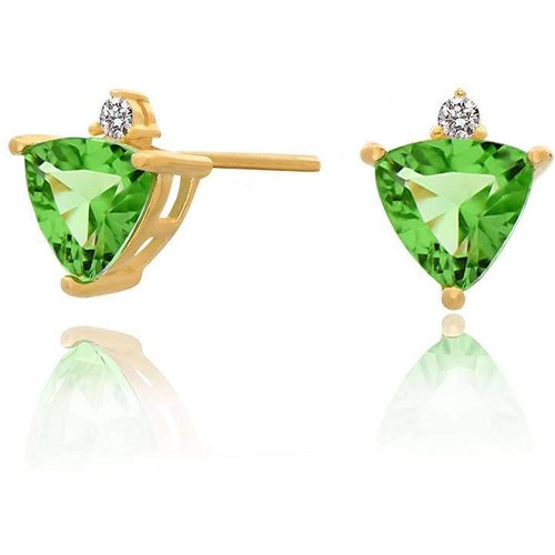 9K Gold Cubic Zirconia Personalized Birthstone Stud Earrings For Women