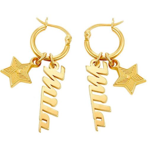 9K Gold Personalized Classic Name Drop Earrings