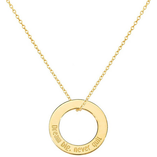 9K Gold Personalized Engraving Pendant Necklace for Women