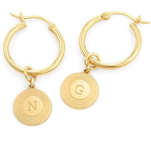 9K Gold Personalized Initial Letter Drop Earrings