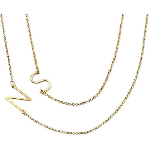 9K Gold Personalized Initial Letter Layered Necklace