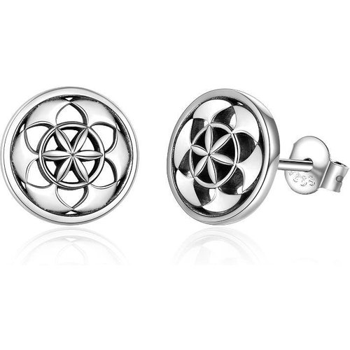 Sterling Silver Pentagram Stud Earrings