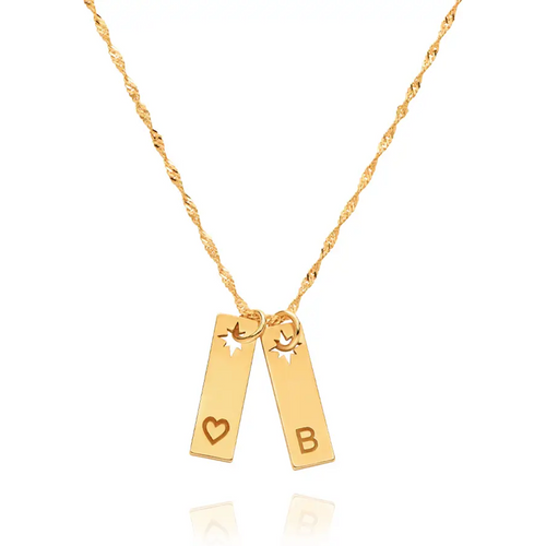 Gold Vermeail Personalized Initial Necklace for Women