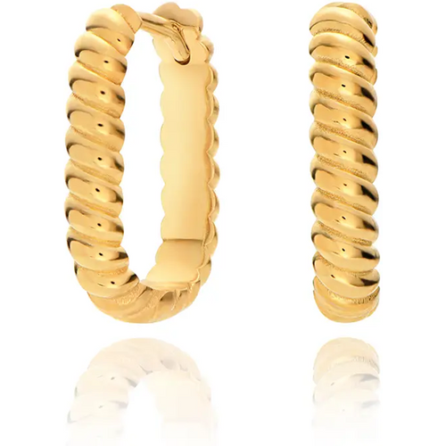 Gold Vermeil Rope Hoop Chain Earrings for Women