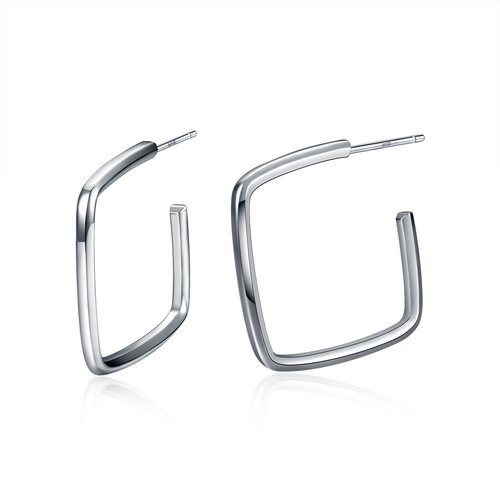 Sterling Silver Square Hoop Earrings