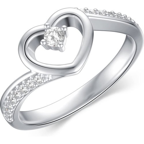 Moissanite Heart Eternity Engagement Wedding Ring In Sterling Silver Style 2