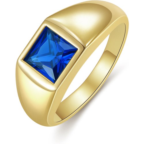 Personalized 10K Gold Square Zircon Ring Party Jewelry Gifts For Men