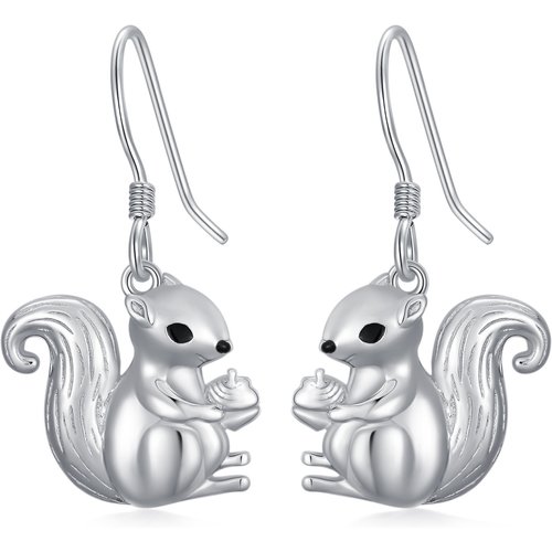 Sterling Silver Squirrel Drop Earrings