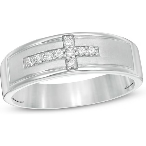 Sterling Silver Round Shaped Diamond Custom Personalized Engraving & Wedding Ring for Men J Color I3 Clarity 3EX IGI Certified