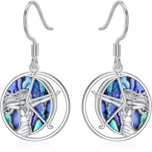 Sterling Silver Abalone Shellfish Arrow Drop Earrings
