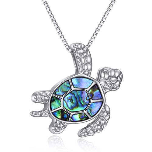 Sterling Silver Abalone Shellfish Sea Turtle Urn Necklace for Ashes