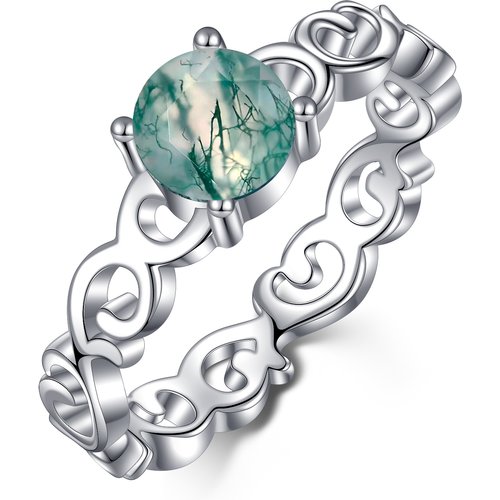 Sterling Silver Agate Circle Ring
