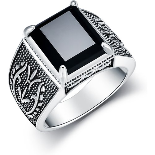 Sterling Silver Agate Father & Son Ring for Men