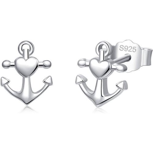Sterling Silver Anchor Stud Earrings